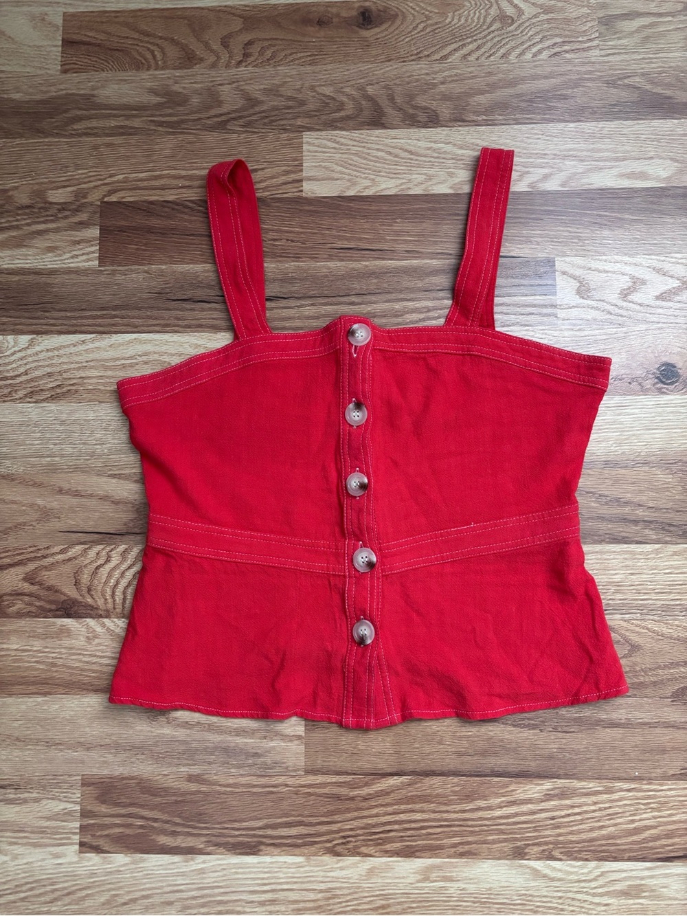 Harper Heritage Red Orange Button-Front Camisole Tank Womens Size S